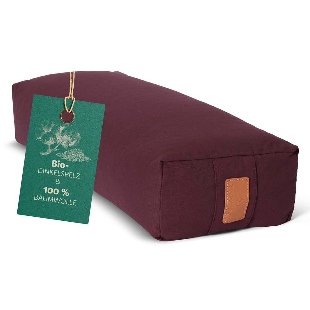 #DoYourYoga Yogakissen Yoga Bolster Paravati, gefüllt mit Bio-Dinkelspelz,Yogakissen 67x22x13cm