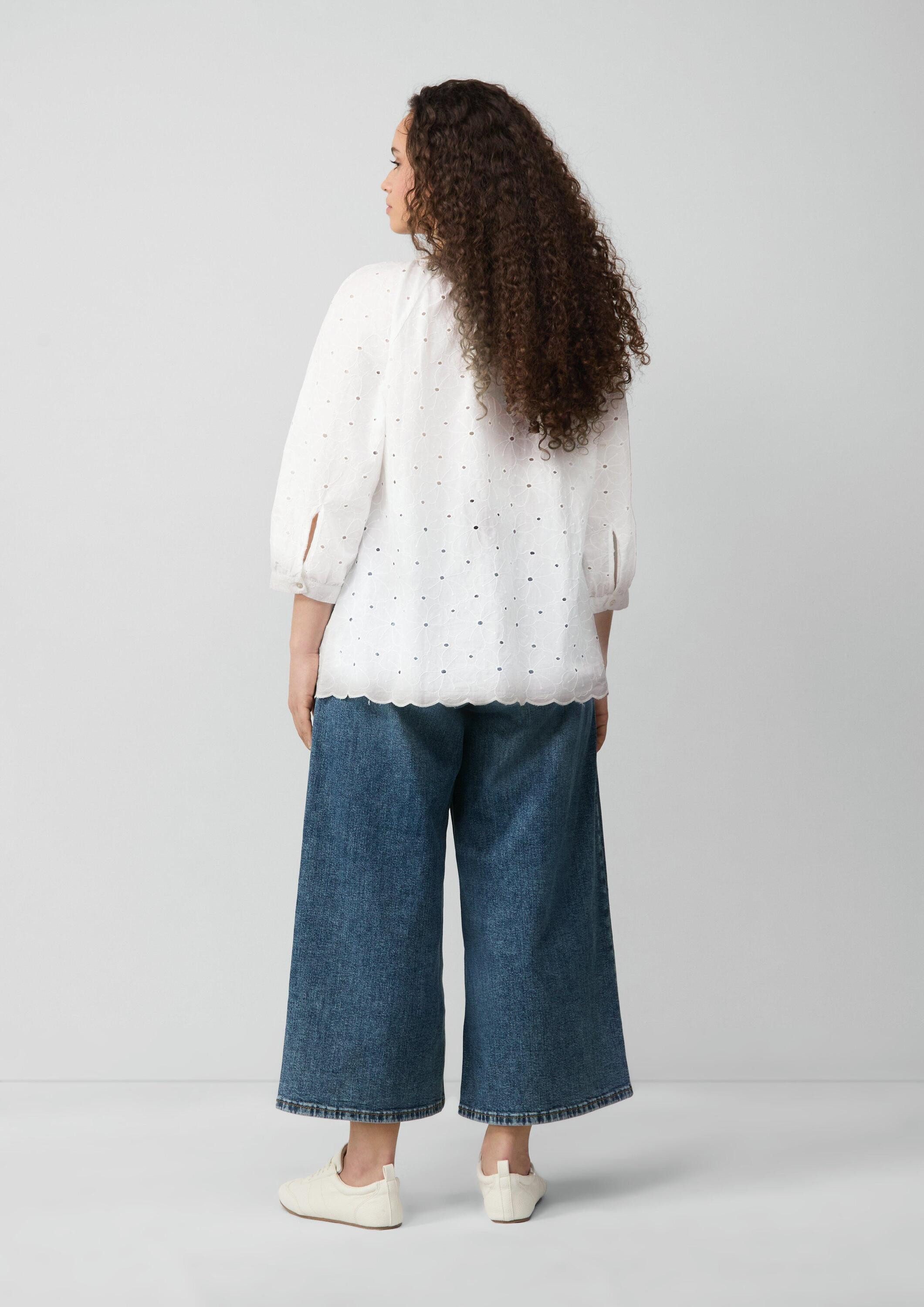 QS Kurzarmbluse Bluse Bluse mit Raffung