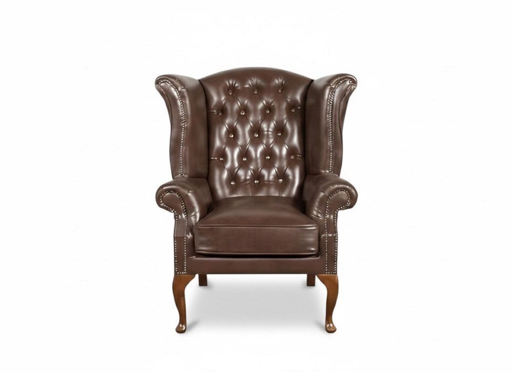 JVmoebel Chesterfield-Sessel Ohrensessel aus 100% Leder in elegantem Design (Sessel), Made in Europa
