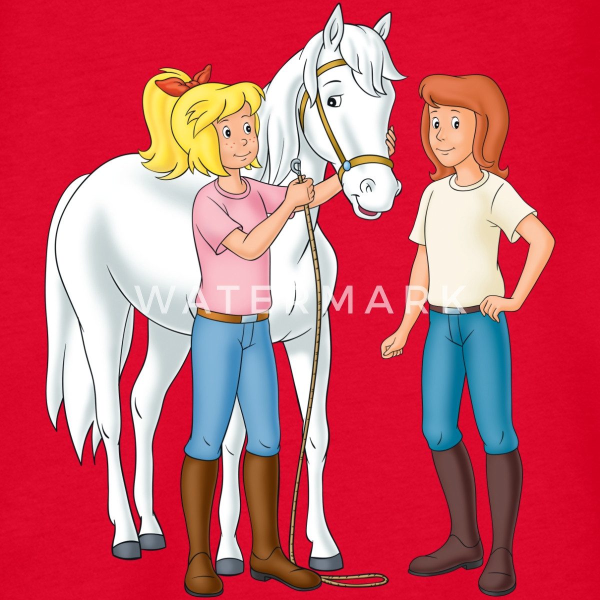 Spreadshirt T-Shirt Bibi Und Tina Kümmern Sich Um Sabrina Kinder Basic T-Shirt (1-tlg)