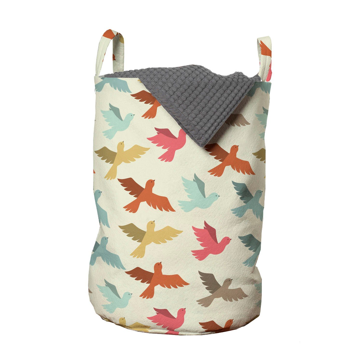 Abakuhaus Wäschesäckchen Wäschekorb mit Griffen Kordelzugverschluss für Waschsalons, Vogel Tiere als Symbol für Freiheit