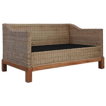 vidaXL Sofa 2-Sitzer-Sofa mit Auflagen Natur Rattan Couch
