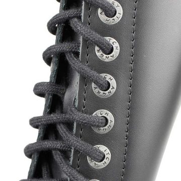 ANGRY ITCH Angry Itch 20-Loch Leder Stiefel Schwarz Größe 40 Schnürstiefel aus echtem Leder, mit Stahlkappe