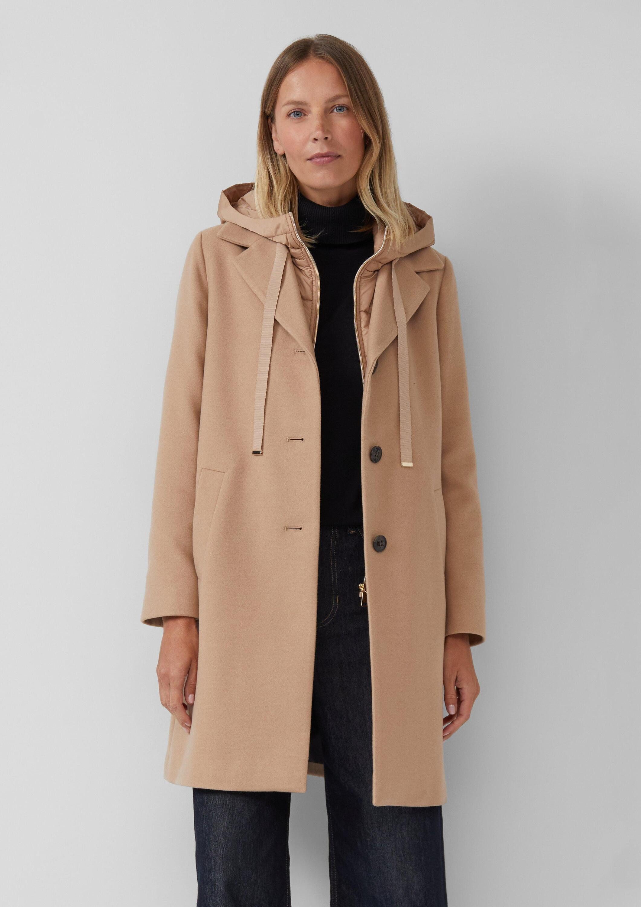 s.Oliver Wintermantel Outdoor-Mantel Weicher Mantel aus Viskosemix mit fixi günstig online kaufen