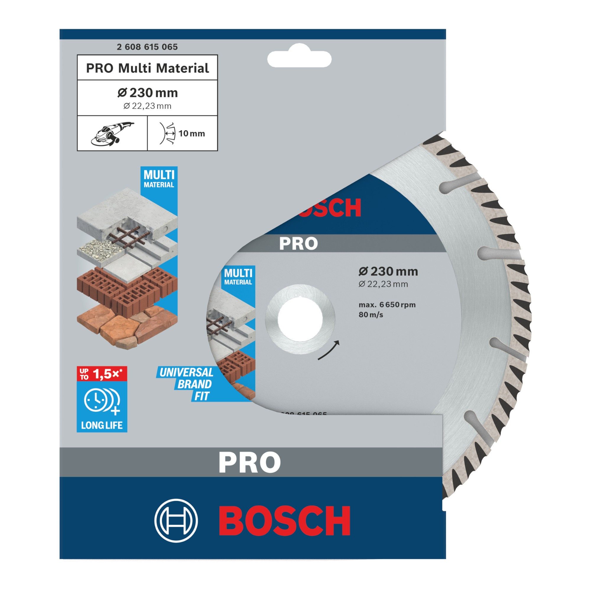 Bosch Professional Diamanttrennscheibe PRO Multi Material Diamant Trennscheibe 230 x 22,23 mm 2 Stk