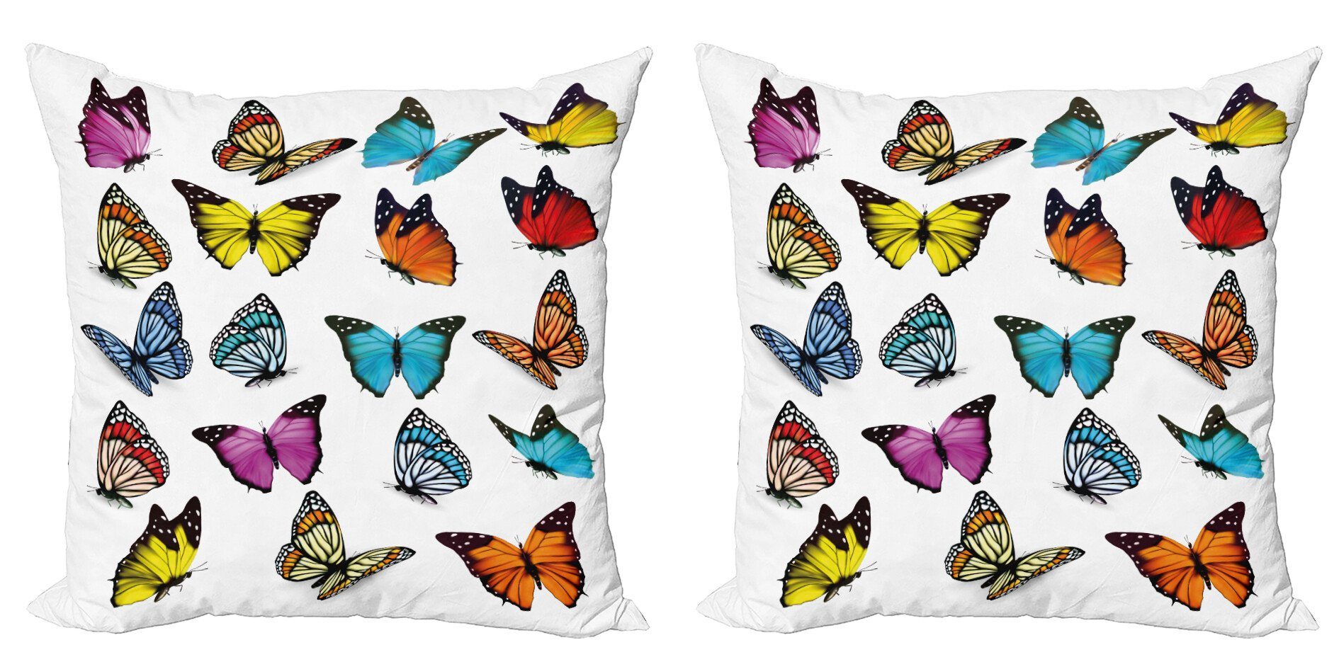 Kissenbezüge Modern (2 Stück), Digitaldruck, Doppelseitiger Abakuhaus Accent Tier Schmetterlings-Zusammensetzung