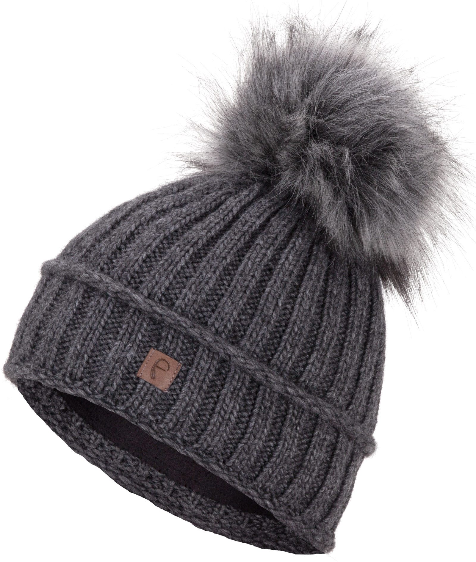 Faera Bommelmütze Wintermütze Damen Herren Mütze Beanie Haube gefüttert Bommelmütze