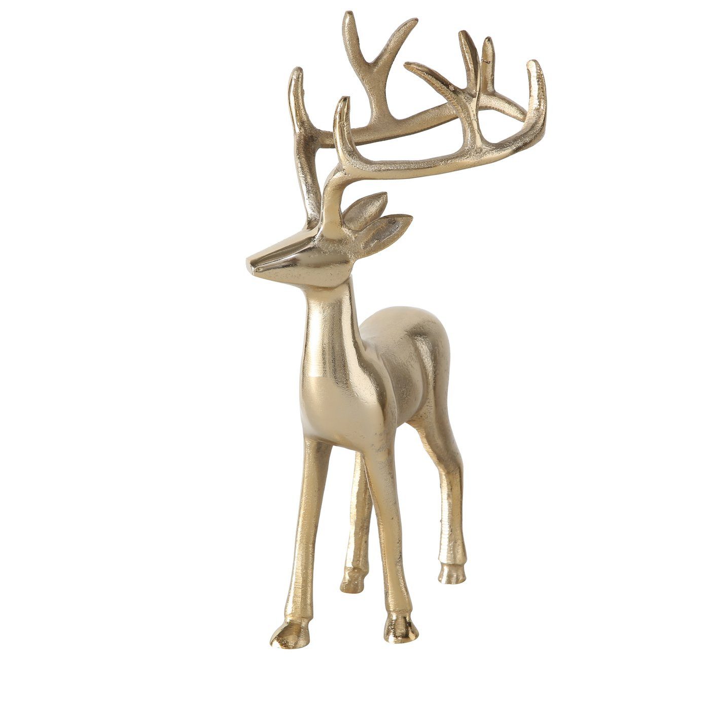 MF Weihnachtsfigur GlamorStag Hirschfigur Set 2tlg Gold Aluminium Handarbeit Deko Indoor (2 St)