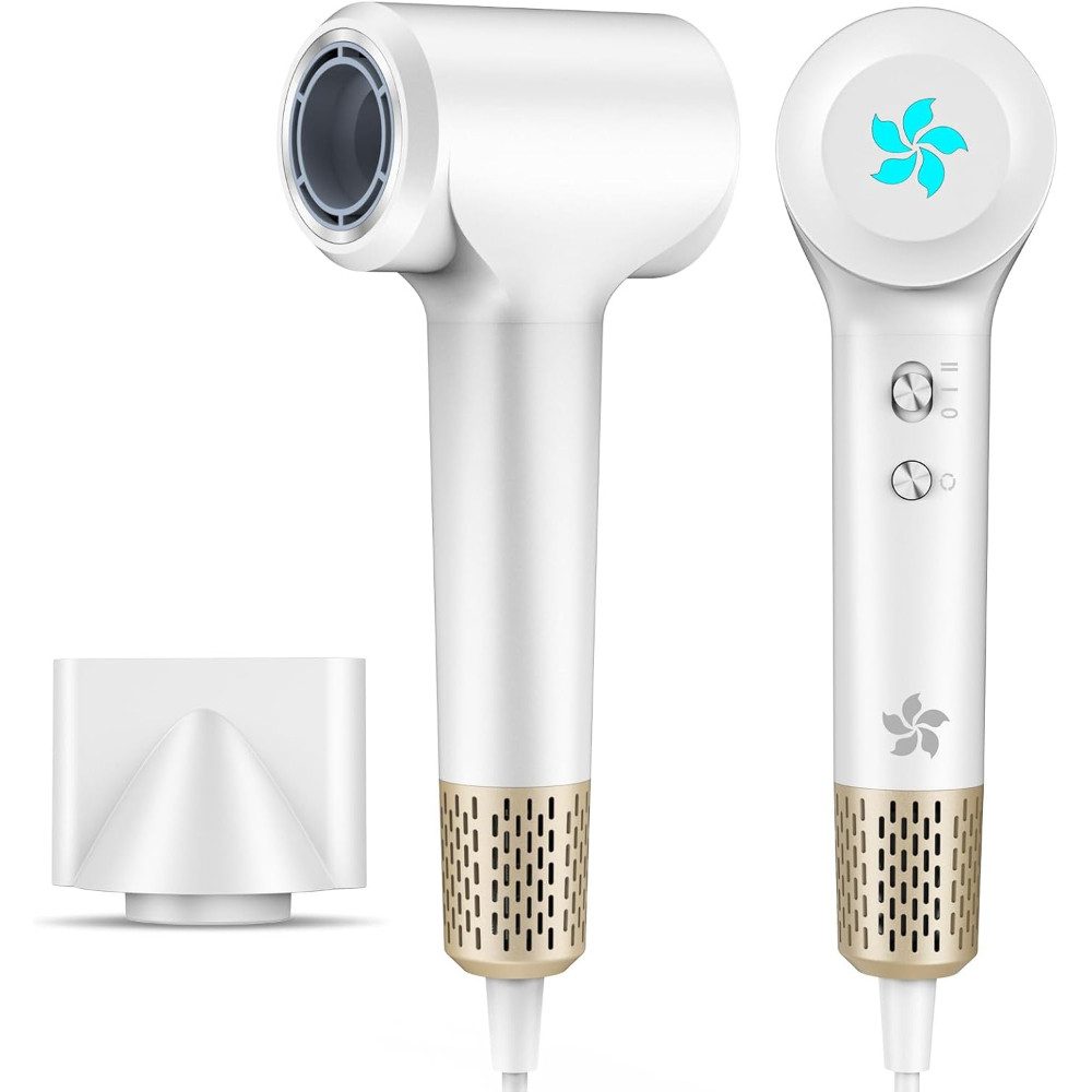 HZD Haartrockner 400 Millionen Plasma Ionen 110000 U/min Bürstenloser Motor Schnelles, 1500 W, Reise- und Heimgebrauch, leicht & ergonomisch für komfortables Styling, 57dB Geräuscharm Hair Dryer Intelligentes Thermostat für Reise Zuhause