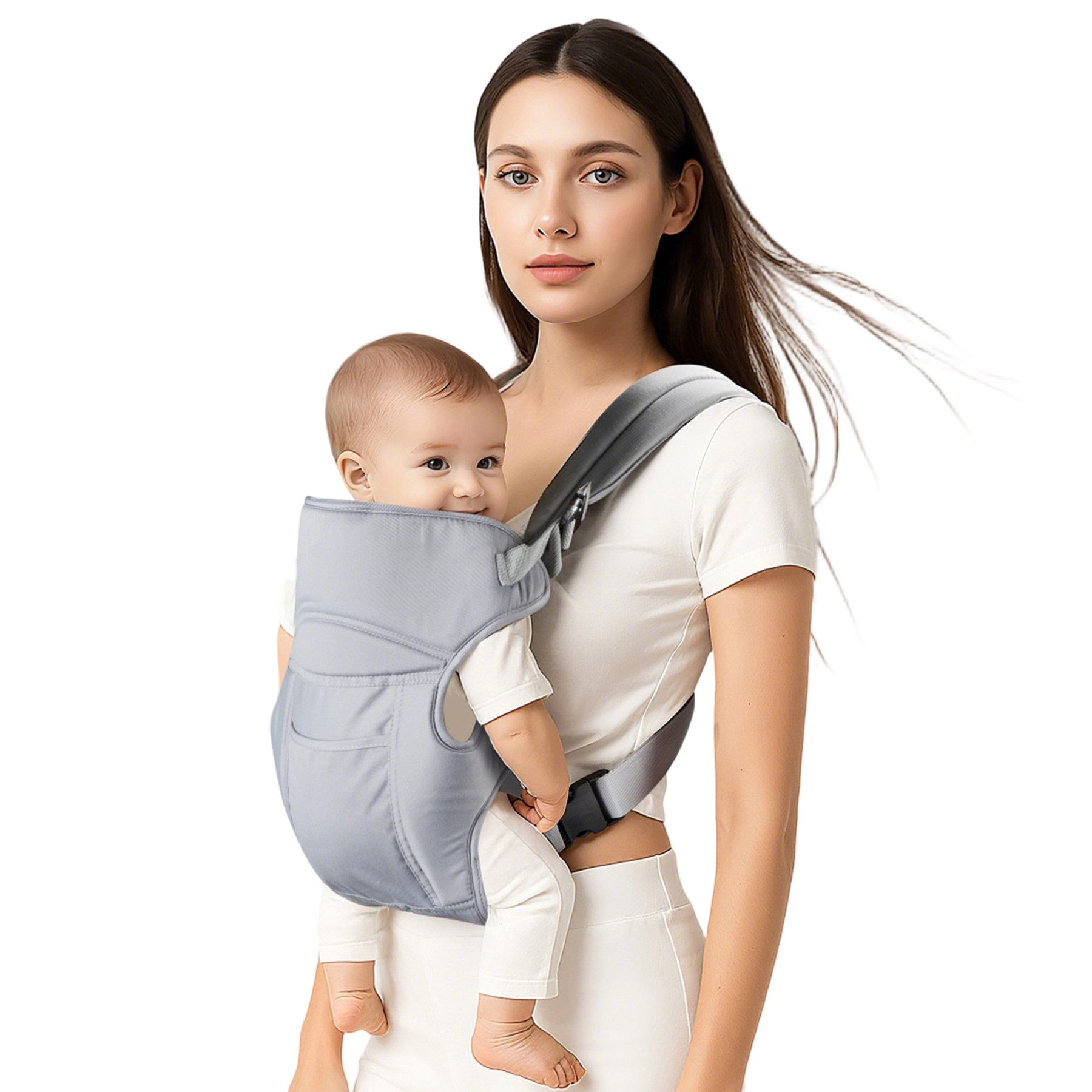 Mutig Babytrage Babytrage 3-in-1 mit M-Position, Bauchtrage Rückentrage & Hüfttrage (atmungsaktives Honeycomb-Mesh, verstellbarer Hüftgurt), für Neugeborene & Kleinkinder 3,5–20 kg