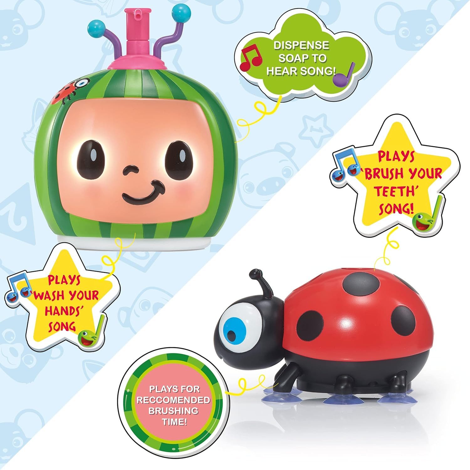 Wow! Stuff Zahnbürstenhalter Cocomelon - singender Marienkäfer und Seifensp günstig online kaufen