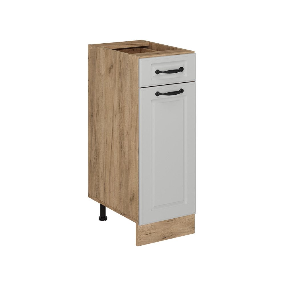 Vicco Unterschrank R-Line, Weiß Landhaus/Goldkraft Eiche, 30 cm ohne Arbeitsplatte