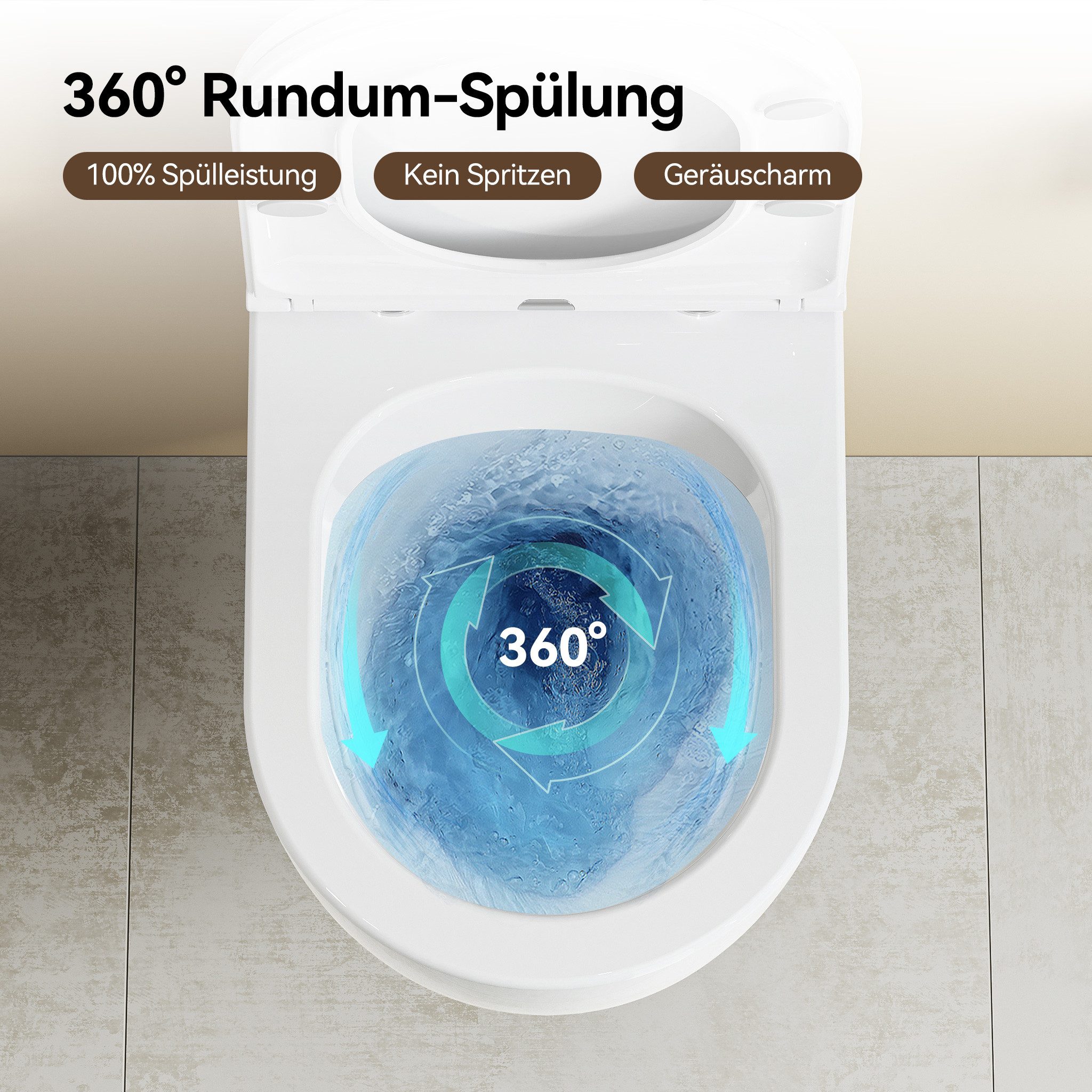 HOROW Vorwandelement WC Toilette Komplettset hänge wc Set Komplett, Hänge WC mit WC Sitz mit Absenkautomatik, Toilette Komplettset, Toilette mit Spülkasten – Bild 5 von 5