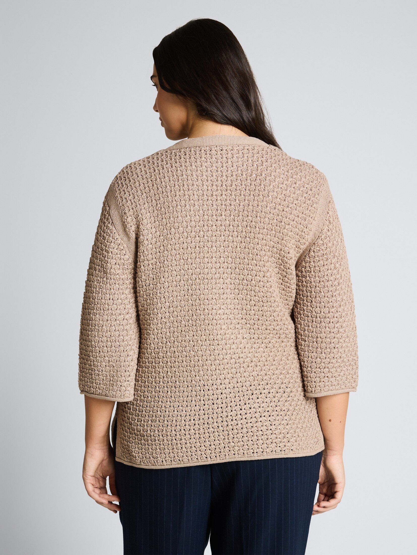 TOM TAILOR PLUS Strickpullover Pullover & Strickjacken Plus Size - Loose Fit Strickpullover mit Lochmuster