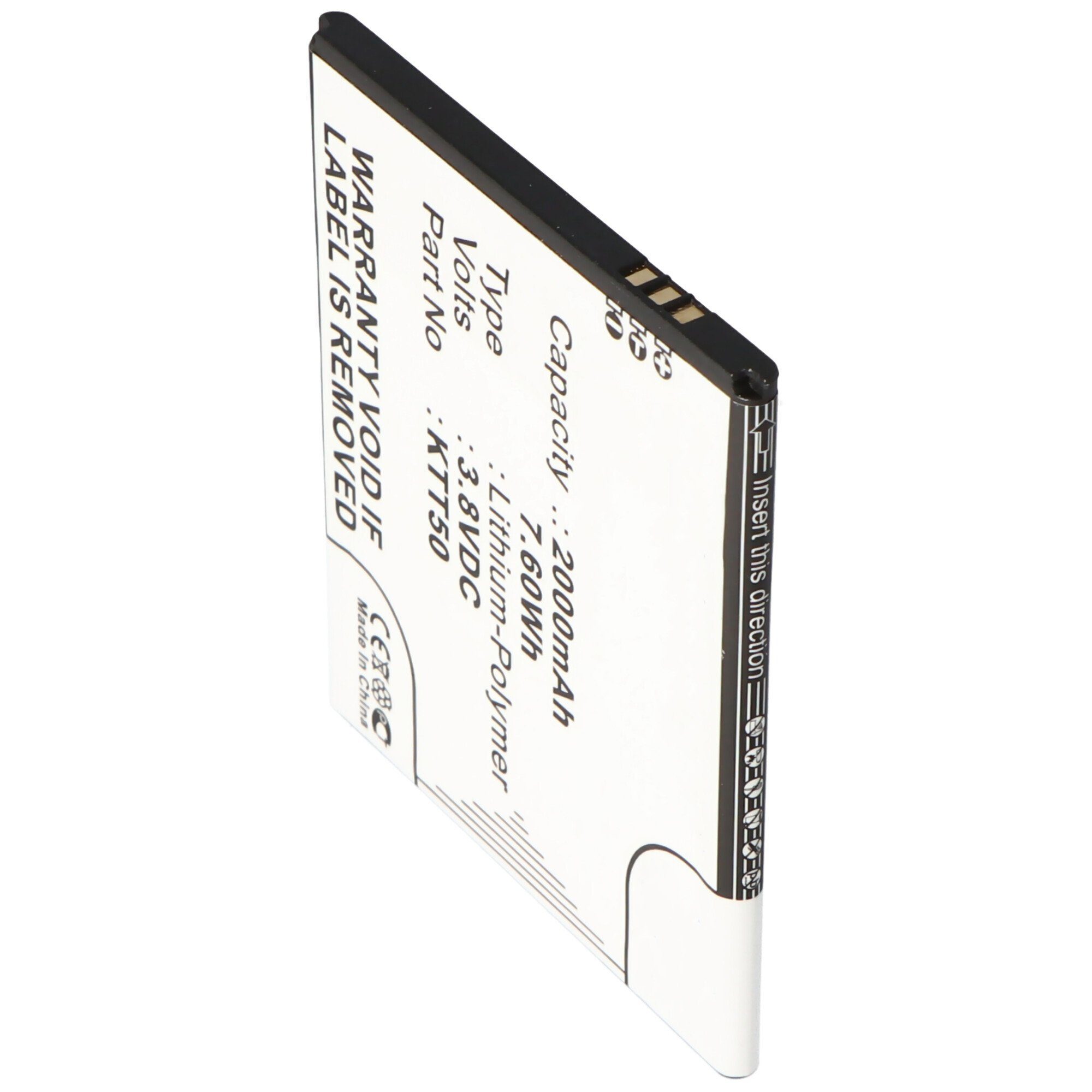 Cameron Sino Akku passend für den KAZAM Tornado 2, Tornado 2 5.0 Akku KTT50, KTT50 Akku 2000 mAh (3,8 V)