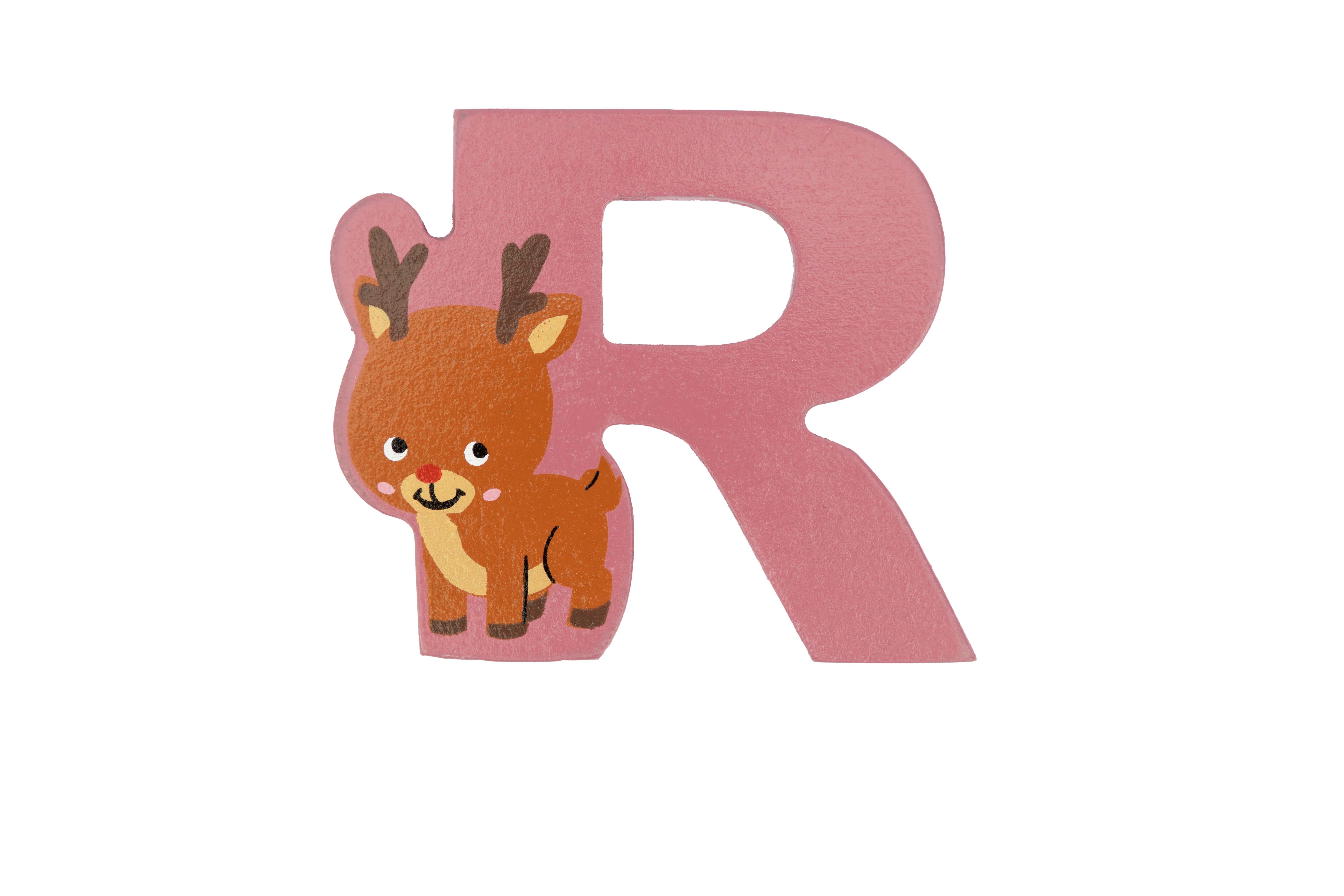 El Puente Deko-Buchstaben Holzbuchstabe R "Reh", Handmade, Handmade