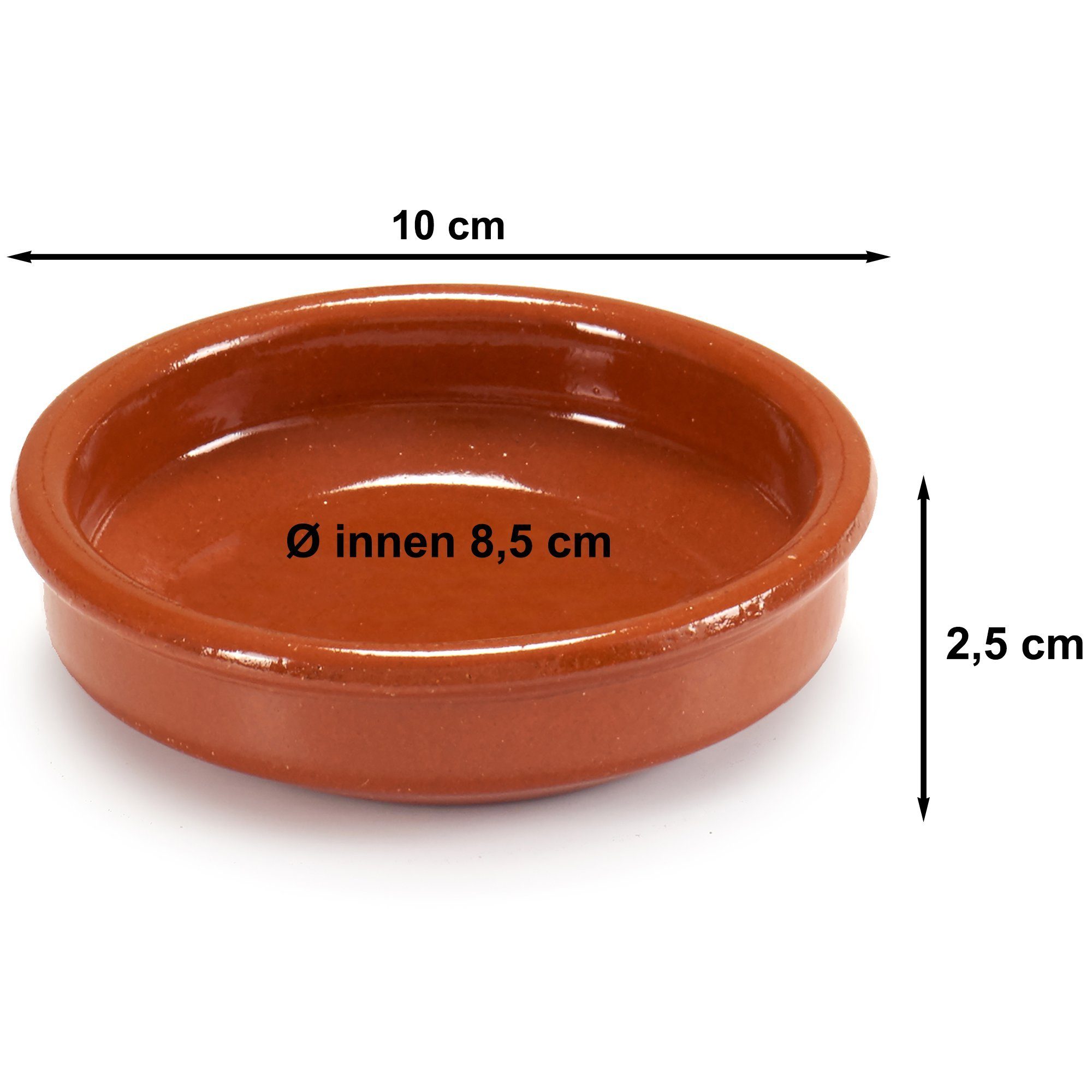 Annastore Servierschale 6-tlg. Set Cazuelas ofenfest Tonschalen Schalen für Tapas Creme Brülèe, Mit hochwertiger Handarbeit veredelt