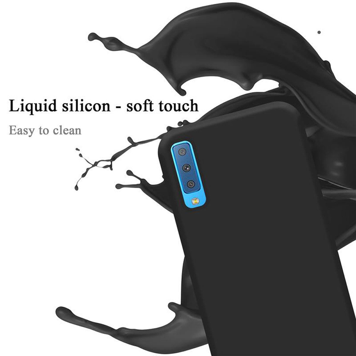 Cadorabo Handyhülle für Samsung Galaxy A7 2018 Hülle Samsung Galaxy A7 2018, Flexible Hülle TPU Silikon Schutzhülle Back Cover Case