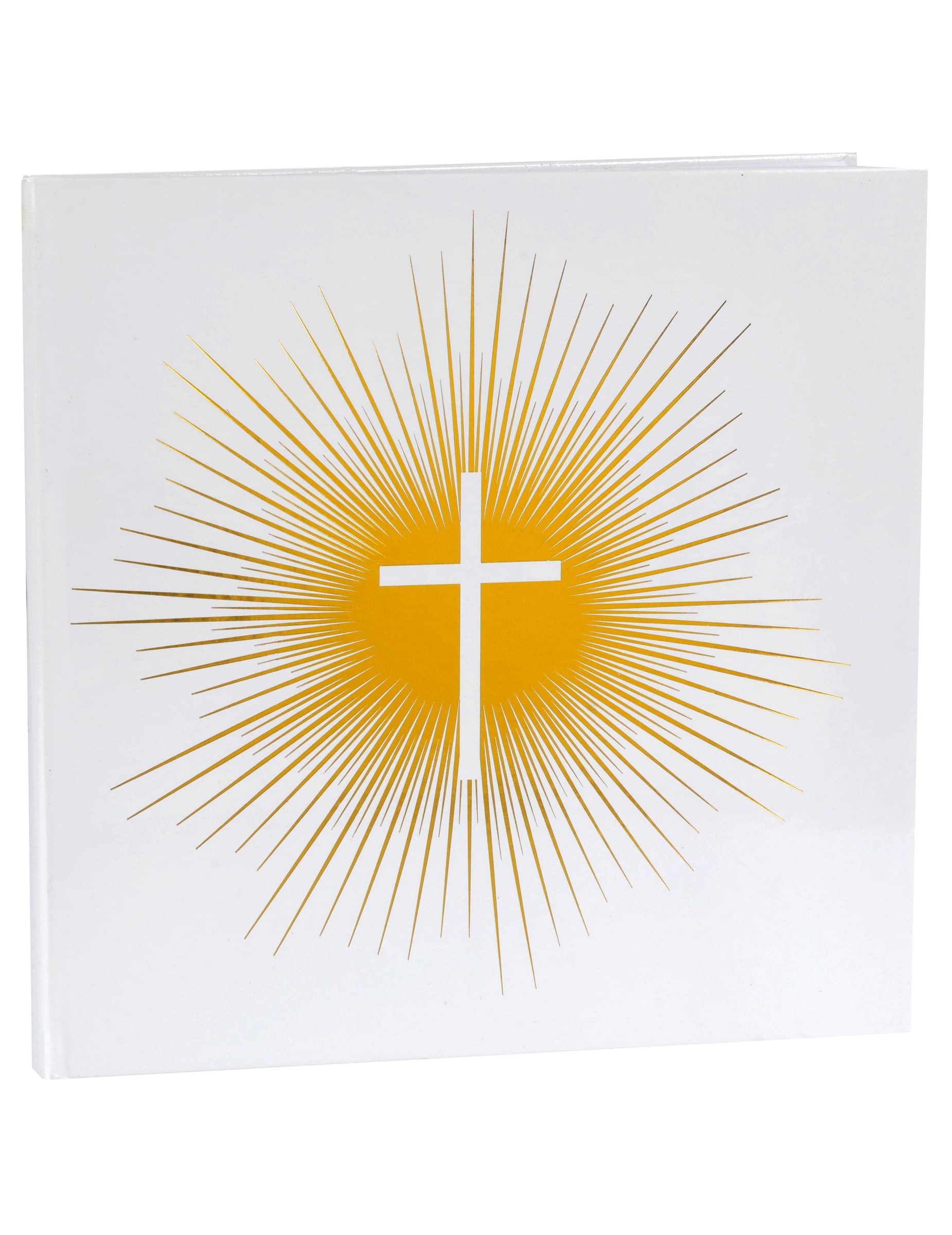 santex Kostüm Gästebuch religiöse Feier gold 24 x 24 cm Taufe Kommunion