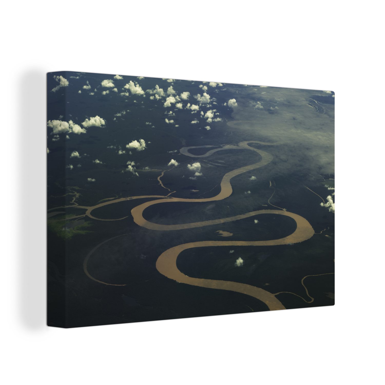 OneMillionCanvasses® Leinwandbild Amazonas Fluss Brasilien Fotodruck, (1 St), Wandbild Leinwandbilder, Aufhängefertig, Wanddeko, 30x20 cm