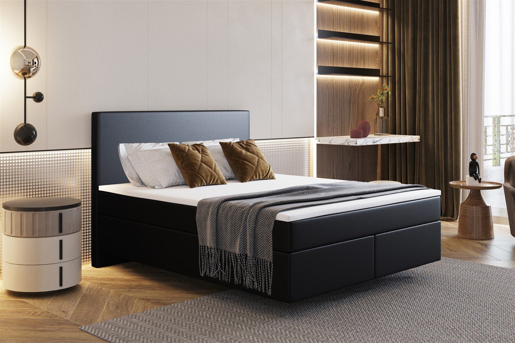 Fun Möbel Boxspringbett Schlafzimmerbett ROCIO DELUX günstig online kaufen
