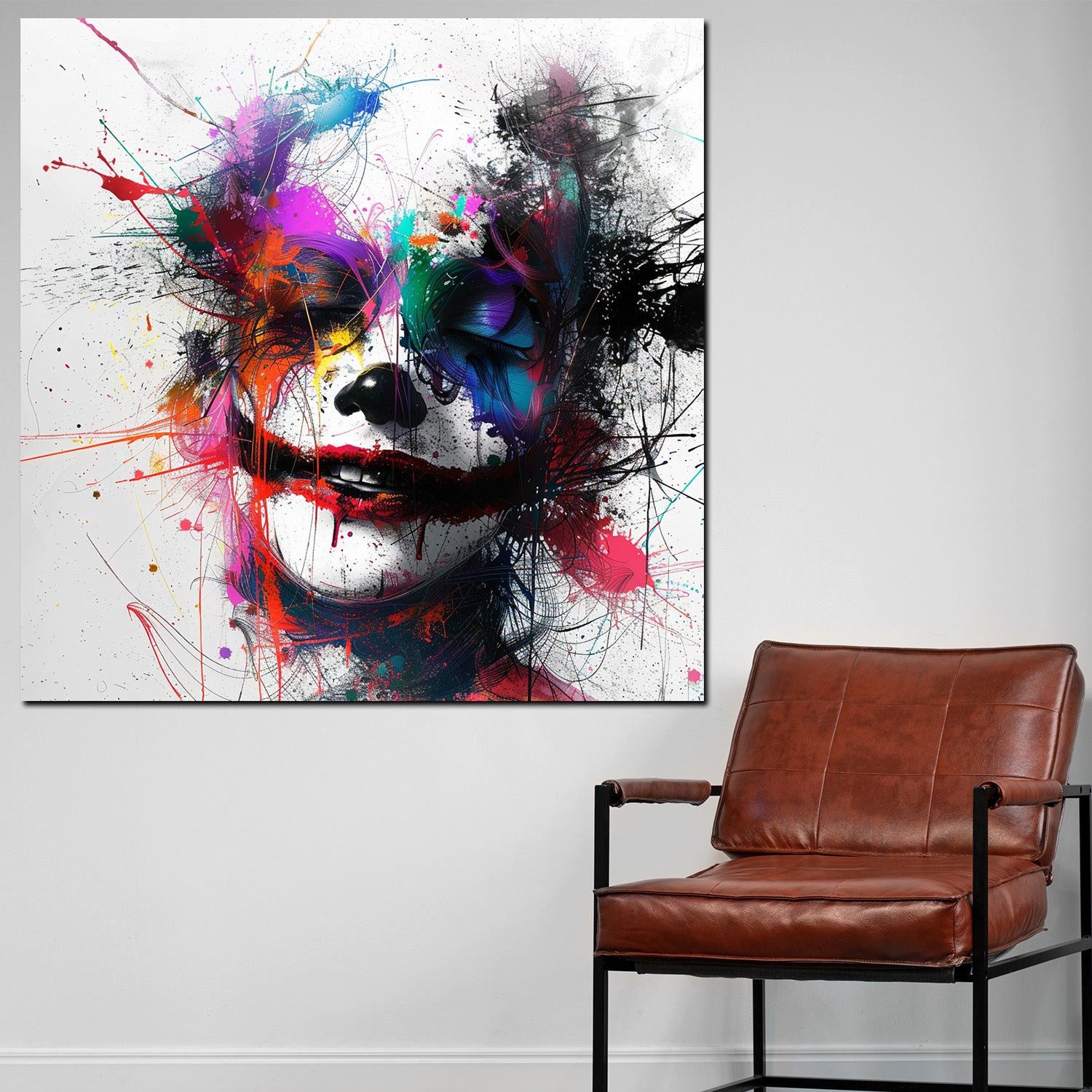 Artedinoi Leinwandbild Abstrakt Joker im Pop Art Leinwandbild Wandbild Kunstdruck XL Wanddeko, Joker, abstraktes Porträt