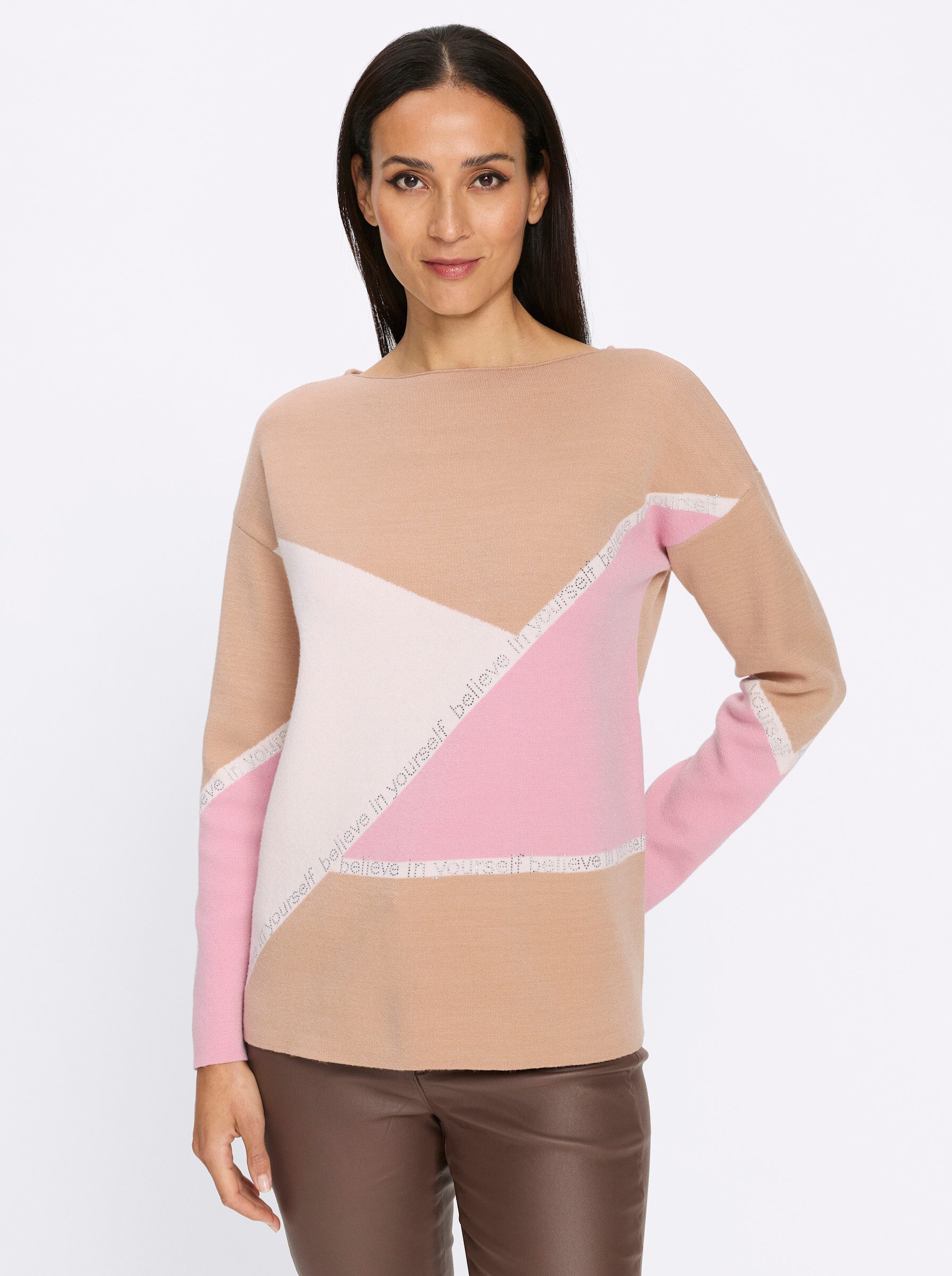 Strickpullover Pullover Langarm Jacquard