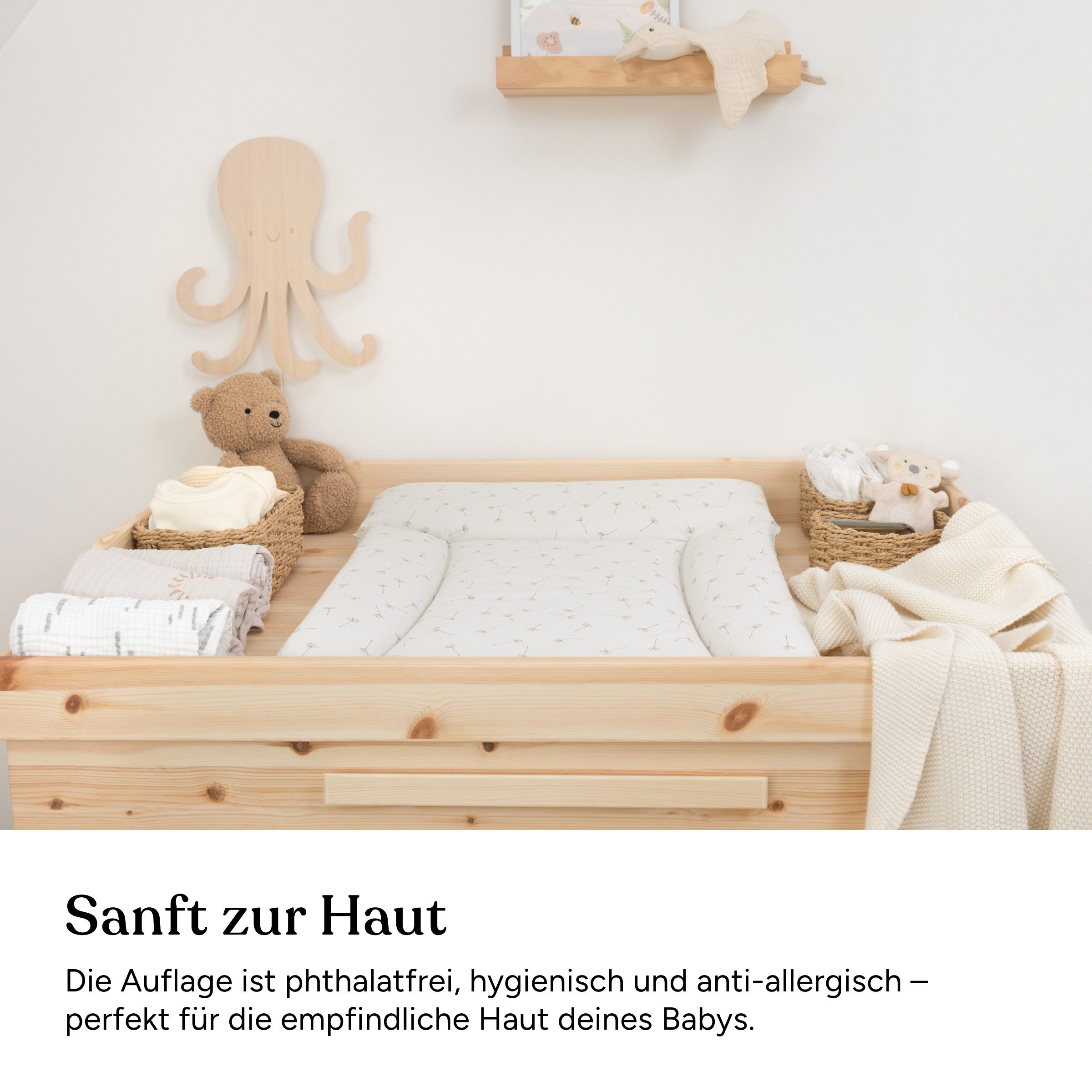 Ehrenkind Wickelauflage Wickelunterlage abwaschbar (Wickelauflage 50x70 cm), Hygienisch, Sicher und Vielseitig