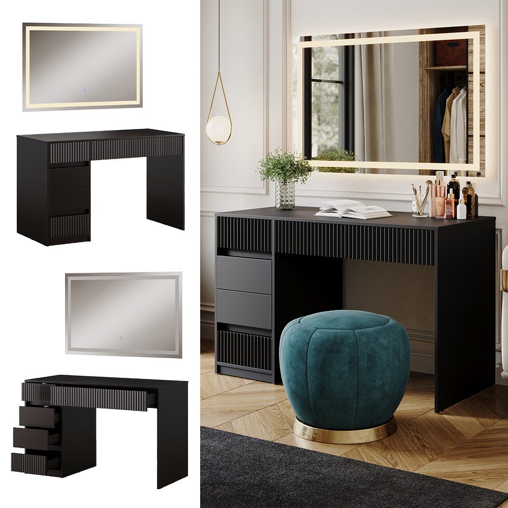 Vicco Schminktisch Omira, Schwarz, 120 cm günstig online kaufen