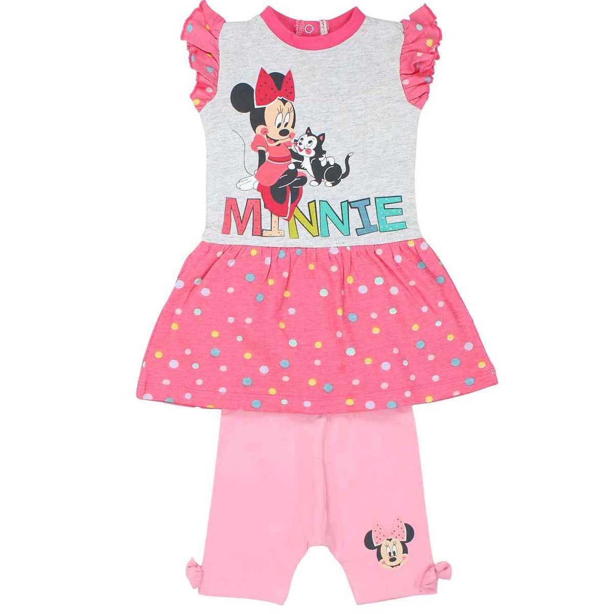 Disney Sommerkleid Disney Minnie Maus Baby 2 tlg Mädchen Set Kleid plus Leggings Gr. 62 bis 86