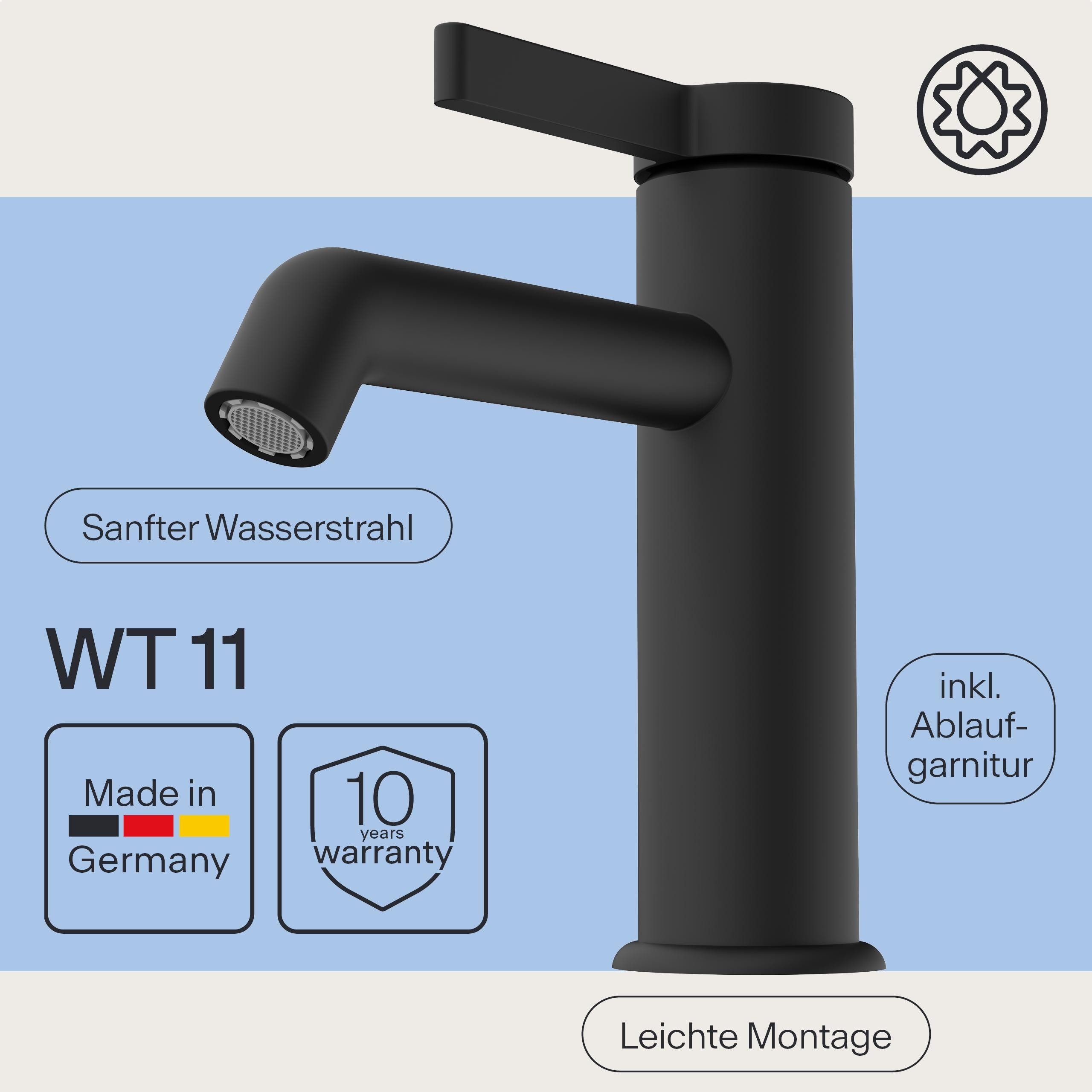 WASSERWERK Waschtischarmatur WT 11 inkl. Popup, wassersparend