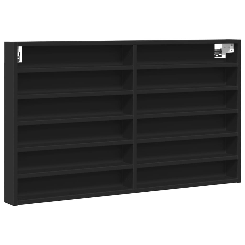 vidaXL Regal Vitrinenschrank Schwarz 100x8,5x58 cm Holzwerkstoff, 1-tlg.