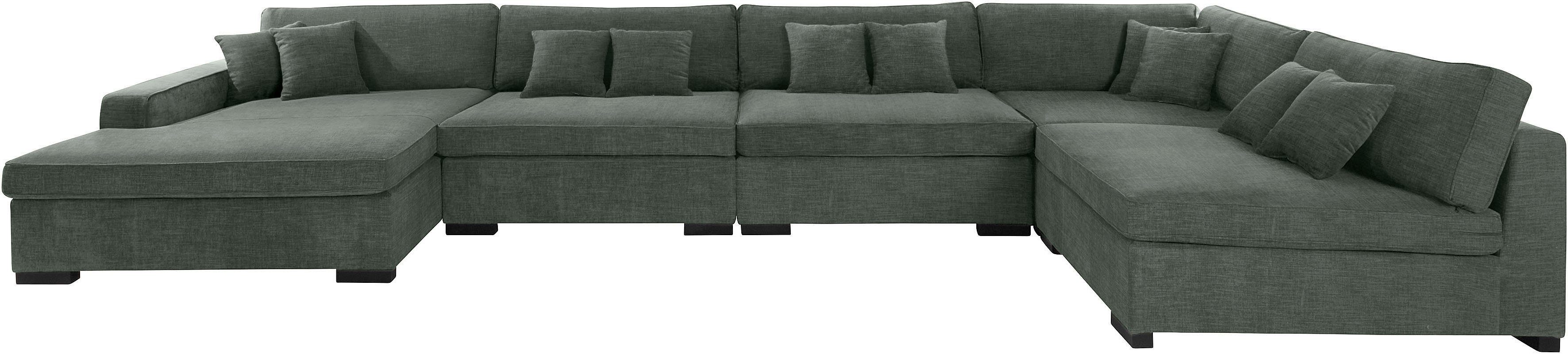 Home affaire Wohnlandschaft Skara XXL U-Form, Lounge-Sofa XXL mit Federkern-Polsterung, in vielen Bezugsvarianten