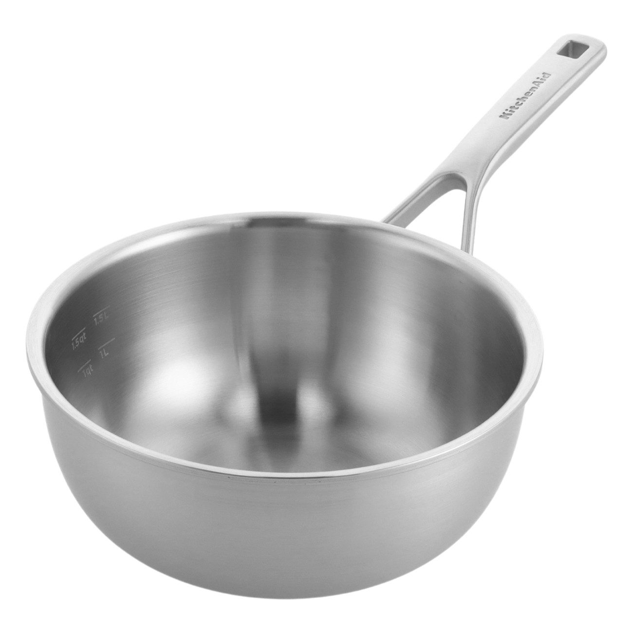 KitchenAid Kasserolle Chefs Pfanne Kasserolle (CC003255-001), Kunststoff, Mehrschichtiger Edelstahl, Langlebiger gewölbter Rand