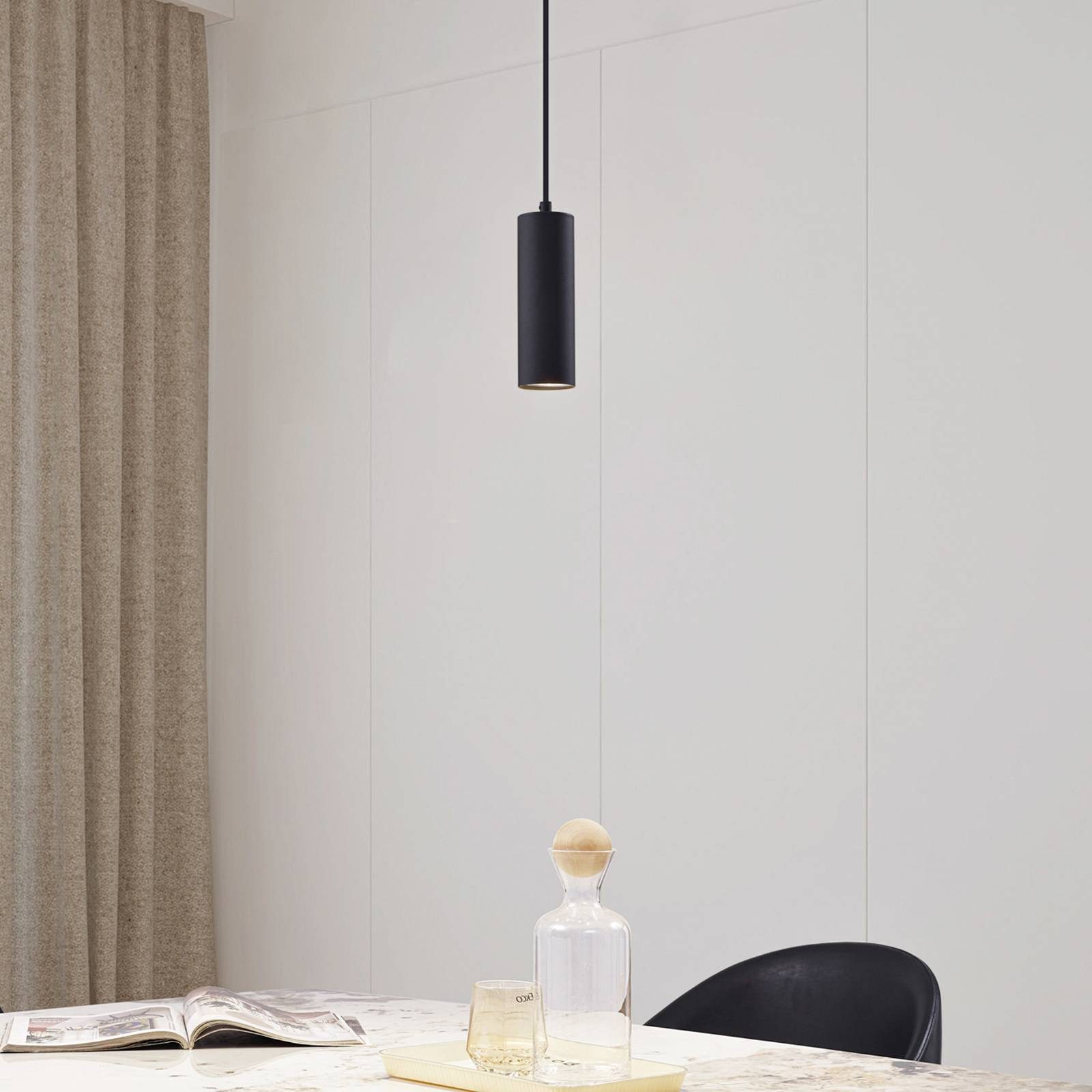 Lindby Hängeleuchte Joffrey, Metall, Schwarz IP20, 1 x 10 W LED