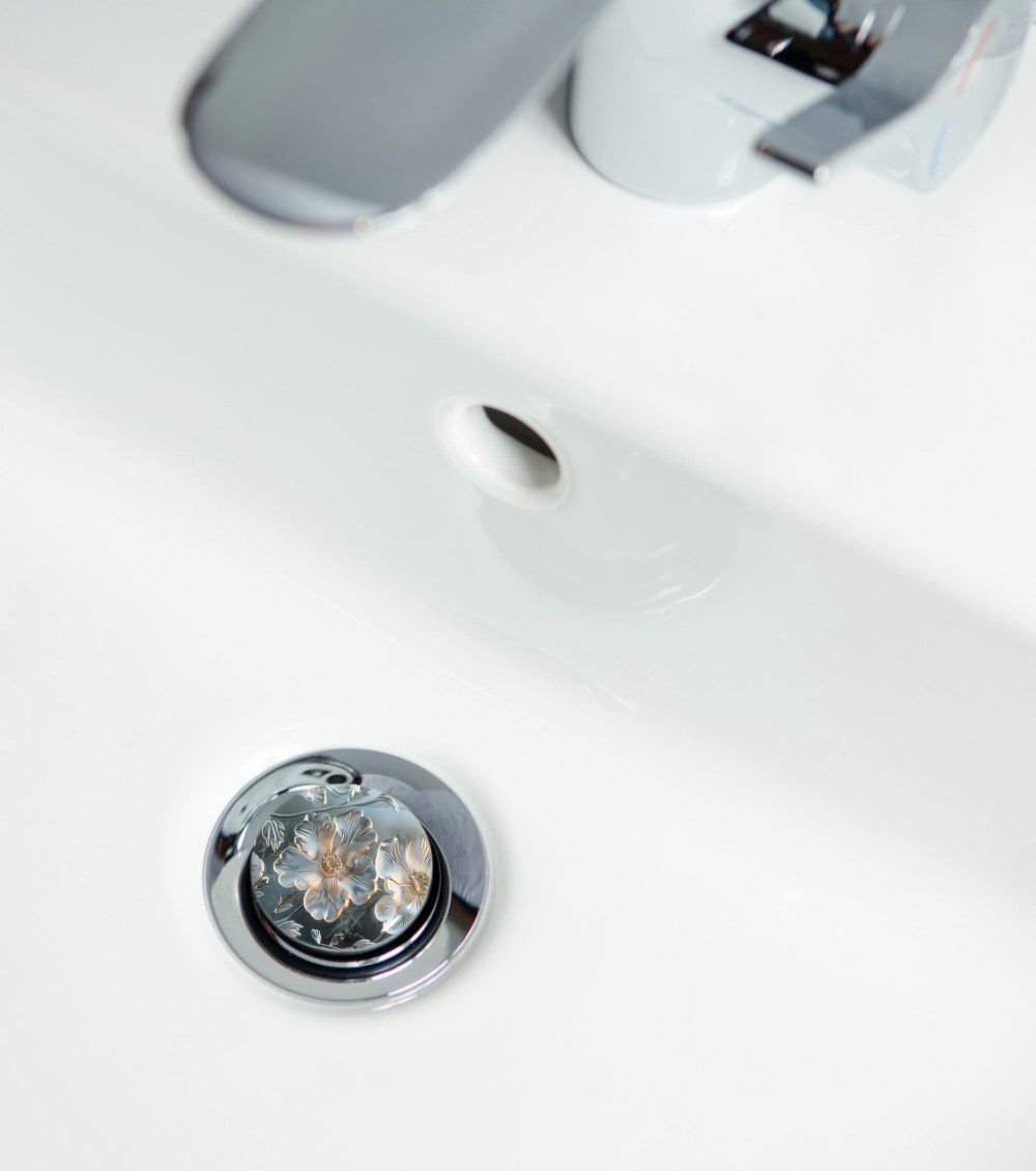 Sanilo Waschbeckenstöpsel Frostia, Ø 4,0 cm, hochwertig, universell, mit Motiv, 100% wasserdicht – Bild 3 von 3