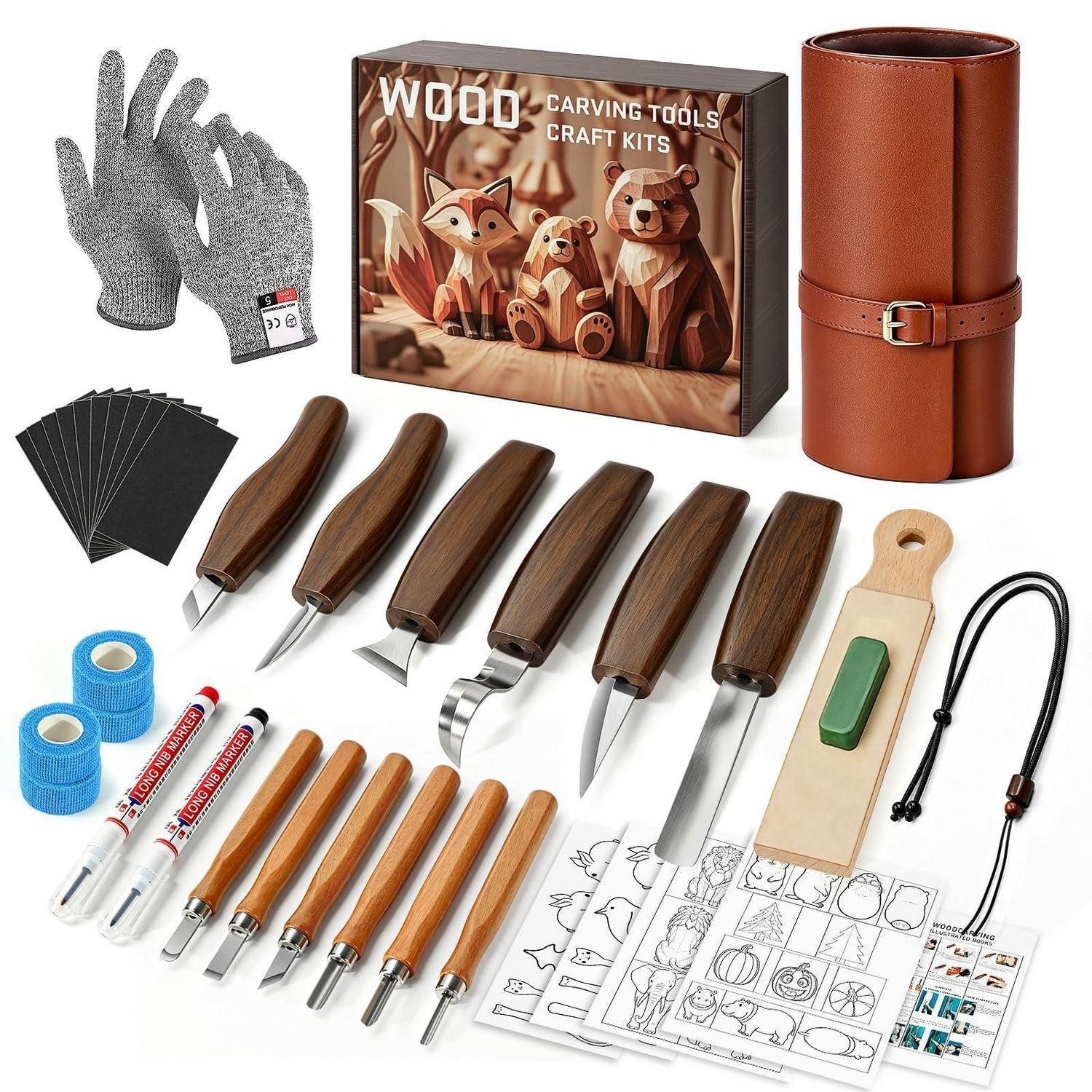 LuxusKollektion Modellierwerkzeug Holzschnitzset 40-teilig mit Tasche, (1 St)