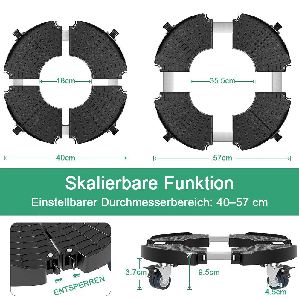 TUWENA Pflanzenroller Ausziehbarer Blumentopfteller mit 360° drehbaren Rollen, (Set, 2-St) – Bild 2 von 5