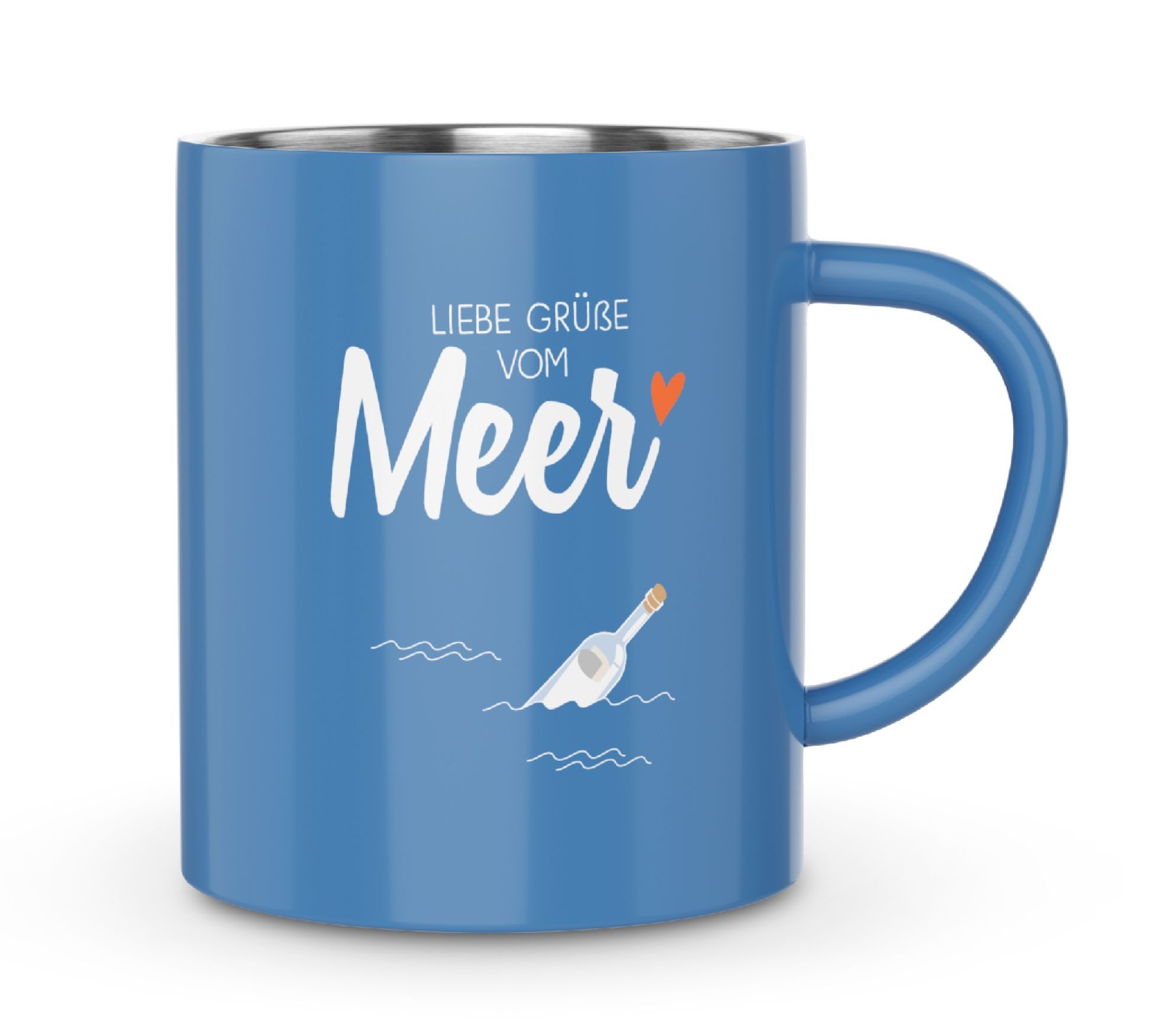 La Vida Geschenk für Dich Thermotasse La Vida Thermo-Becher für Dich, Edelstahl, Serie maritim, nicht für die Spülmaschine und Mikrowelle geeignet