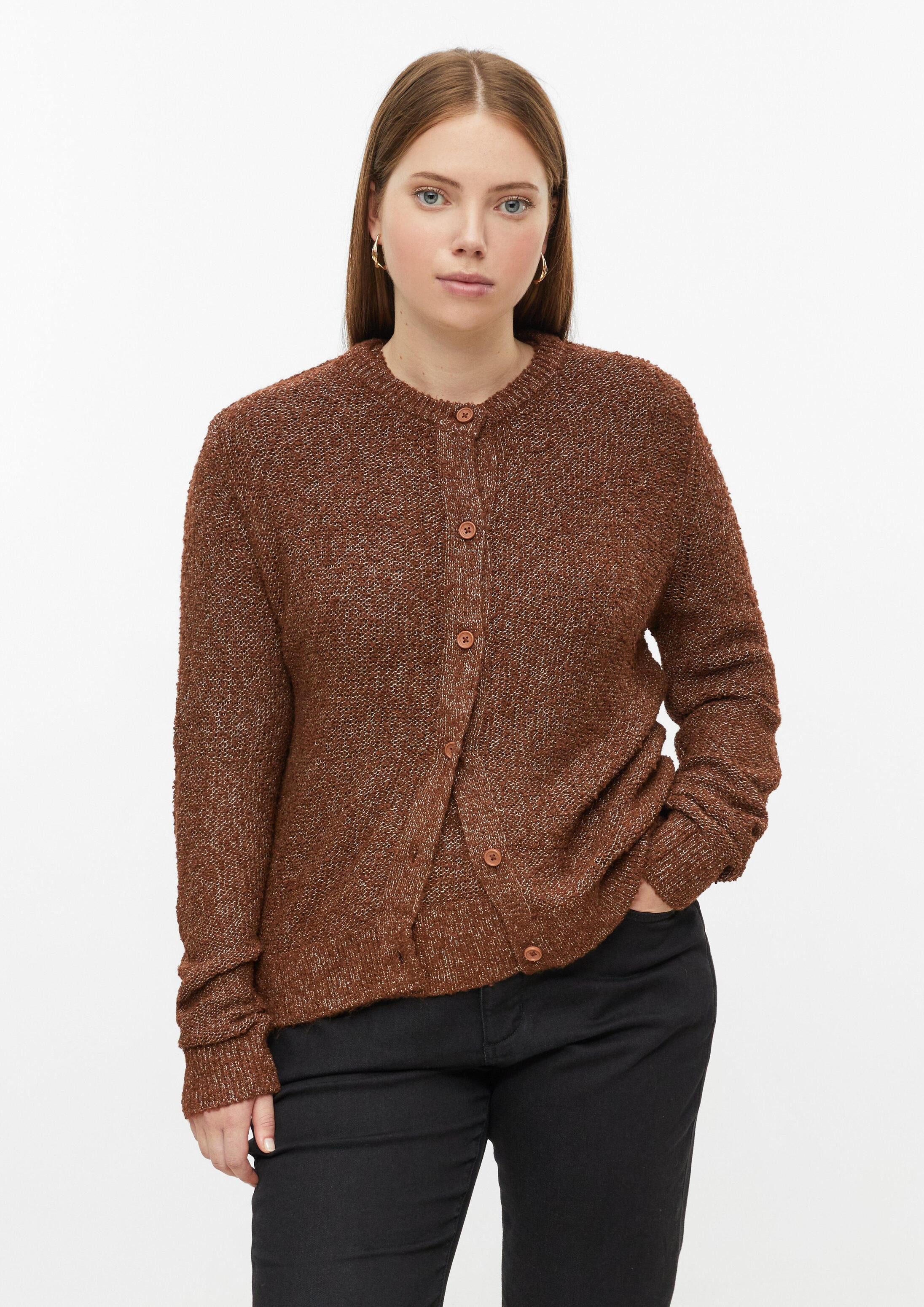 QS Cardigan Strickjacke Strickjacke in Bouclé Optik