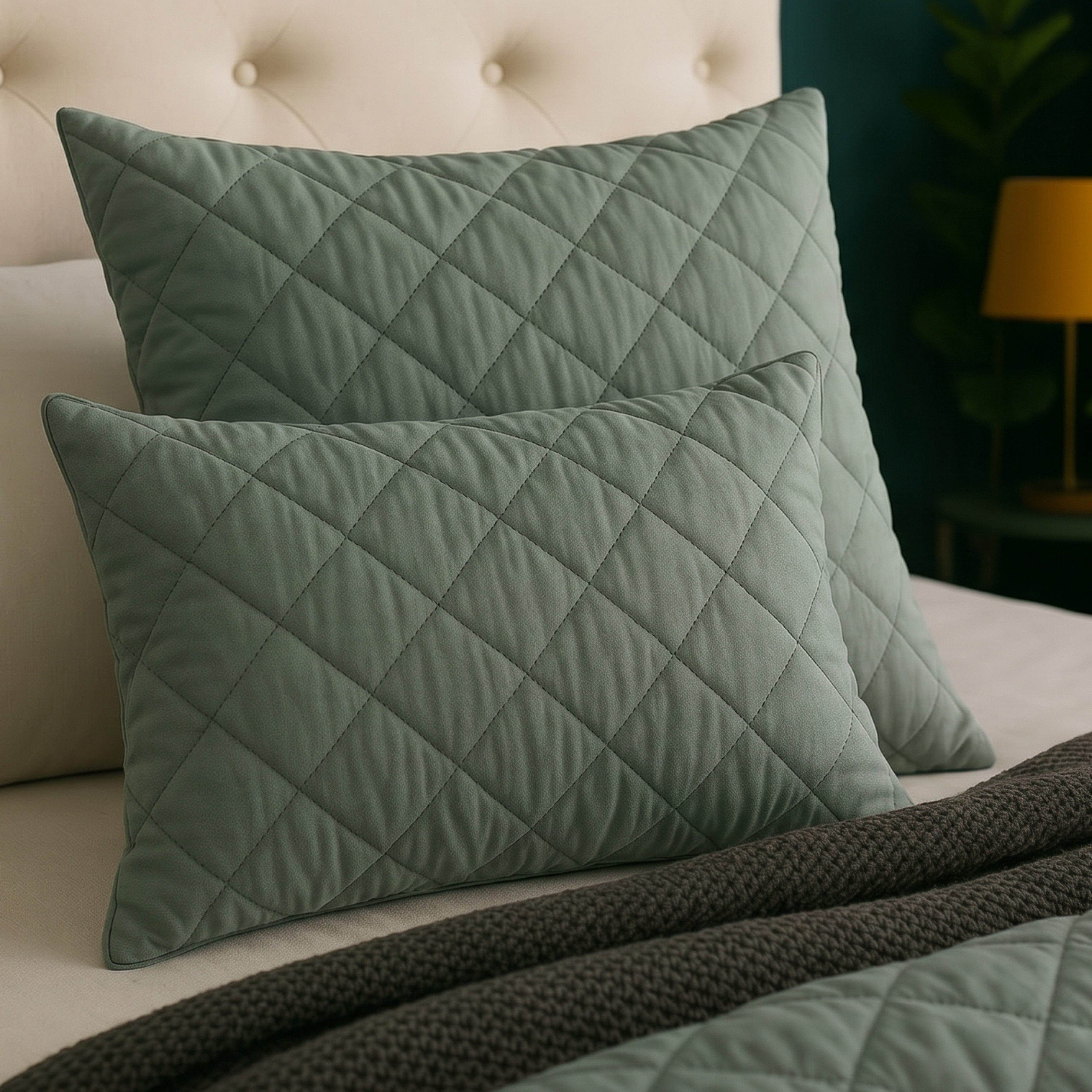 OTTO home Microfaserkissen Clarra, Kopfkissen 40x80 cm, 80x80 cm, Füllung: Polyester, Bezug: Polyester, Rückenschläfer, Seitenschläfer, Kissen in grau – Bild 3 von 5