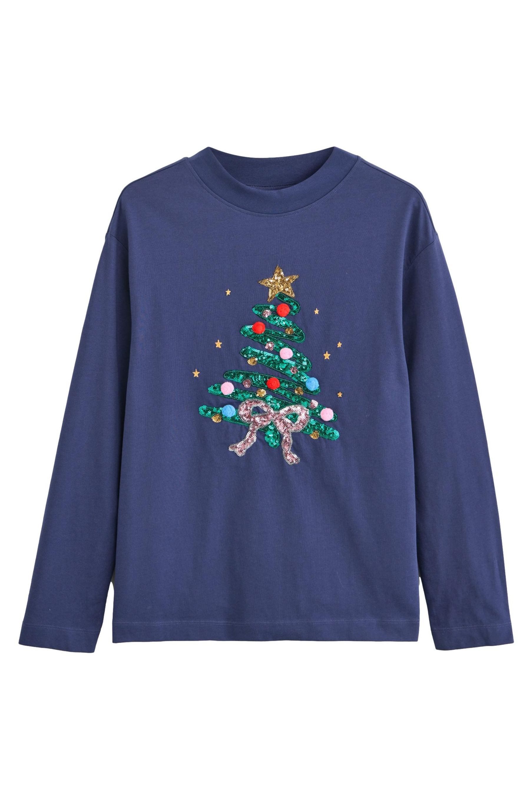 Next T-Shirt Weihnachtshirt, Glitzerbaum und Schleife günstig online kaufen