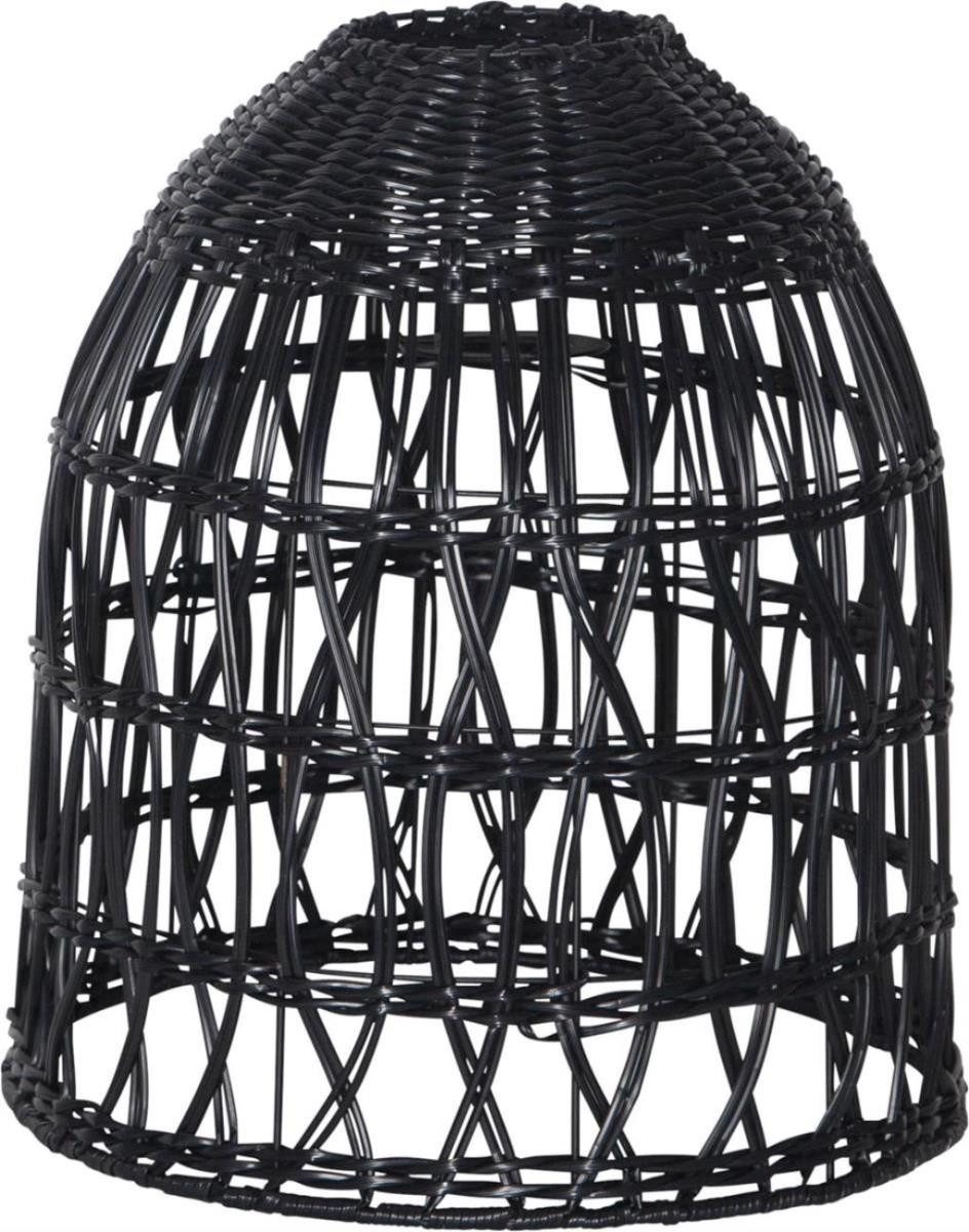STAR TRADING Lampenschirm Lampenschirm Rattanstil KNUTE wetterfest Kunststoff schwarz D: 30cm