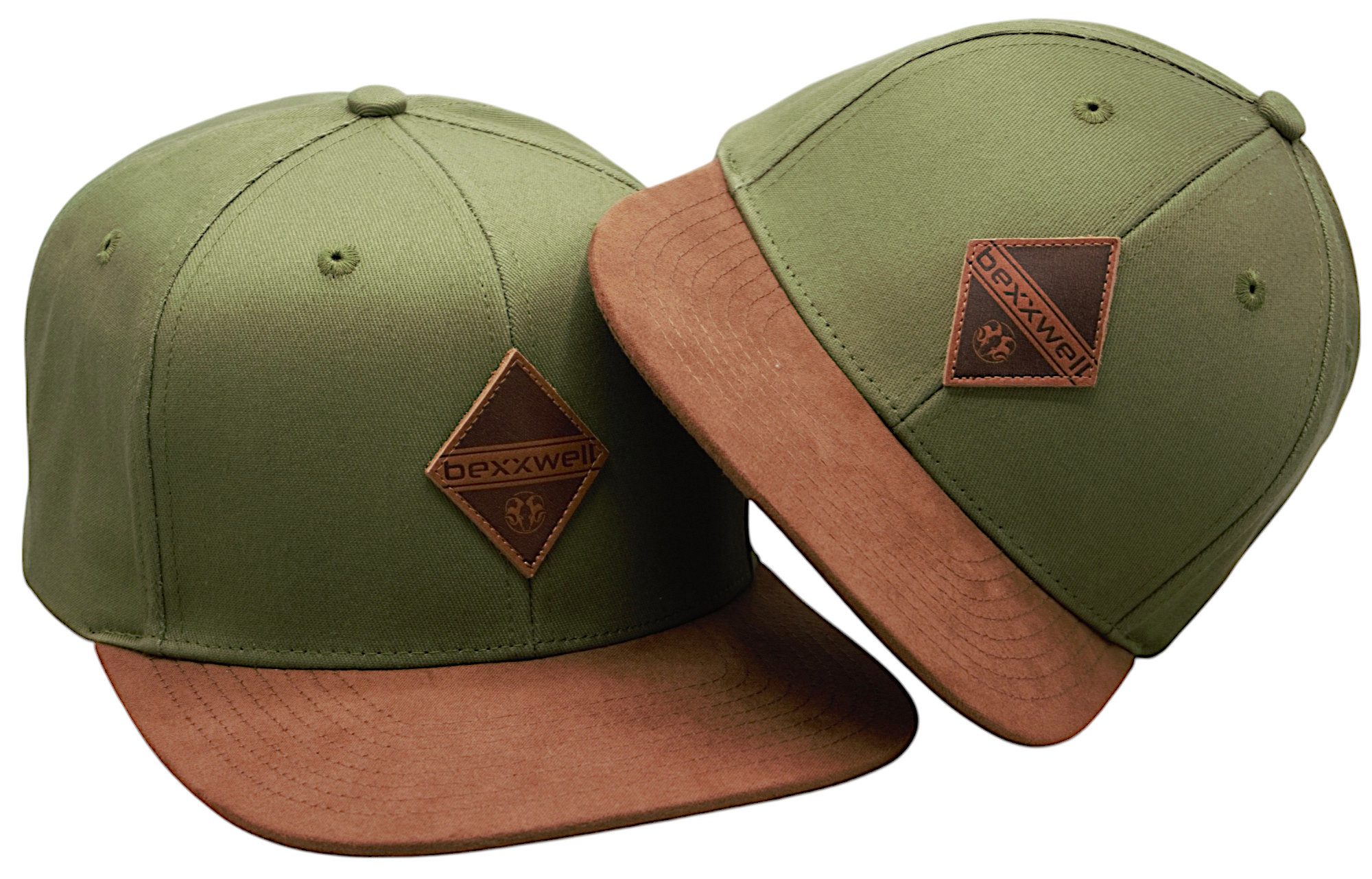 Bexxwell Snapback Cap 2er-Set Partnerlook für Klein und Groß mit Lederpatch