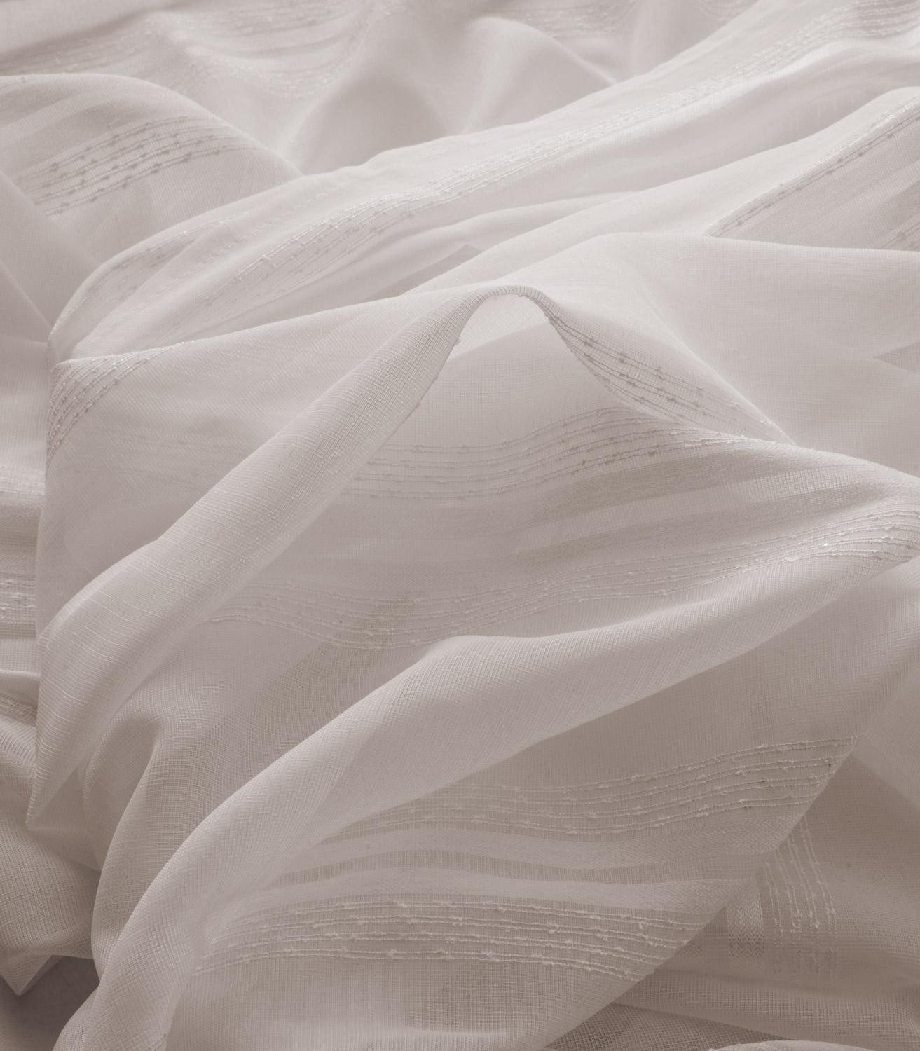 Home4You Vorhang Schlaufenschal, 140 x 245 cm, Beige, (1 St), Schlaufen, transparent, Polyester, Polyester, transparent, mit Längsstreifen