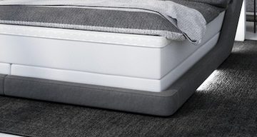 Sofa Dreams Boxspringbett Adagio Kunstleder Komplettbett Modern Hotelbett, inklusive LED Beleuchtung, Matratze und Topper