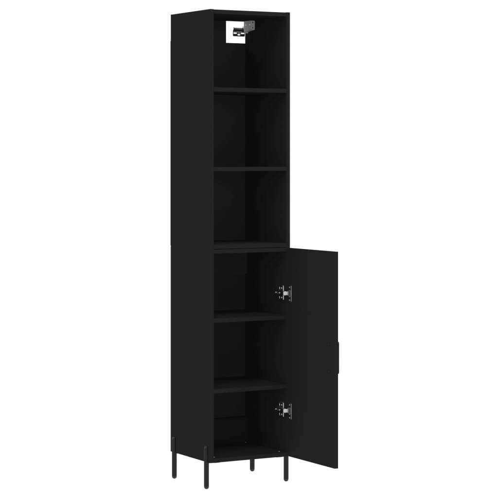 34,5x34x180 Regal Highboard cm Holzwerksto Schrank Kleiderschrank Schwarz Hochschrank vidaXL