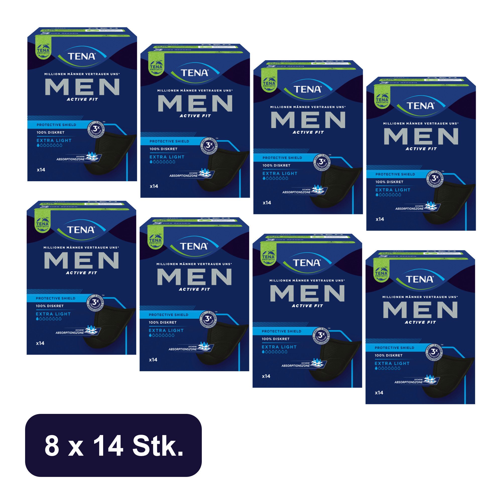 TENA Inkontinenz-Einlage TENA Men - Active Fit Level 0-3, 0 Gr., 112-St.
