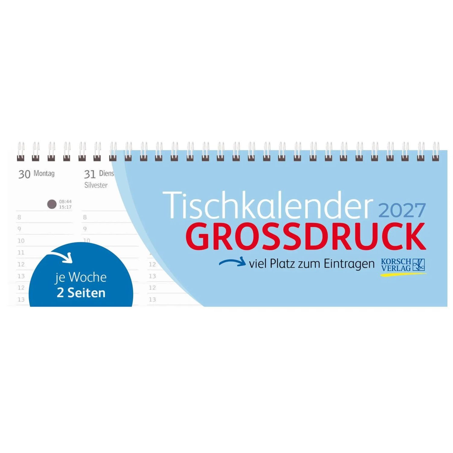 Korsch Verlag Querkalender Tischquerkalender Großdruck 2027