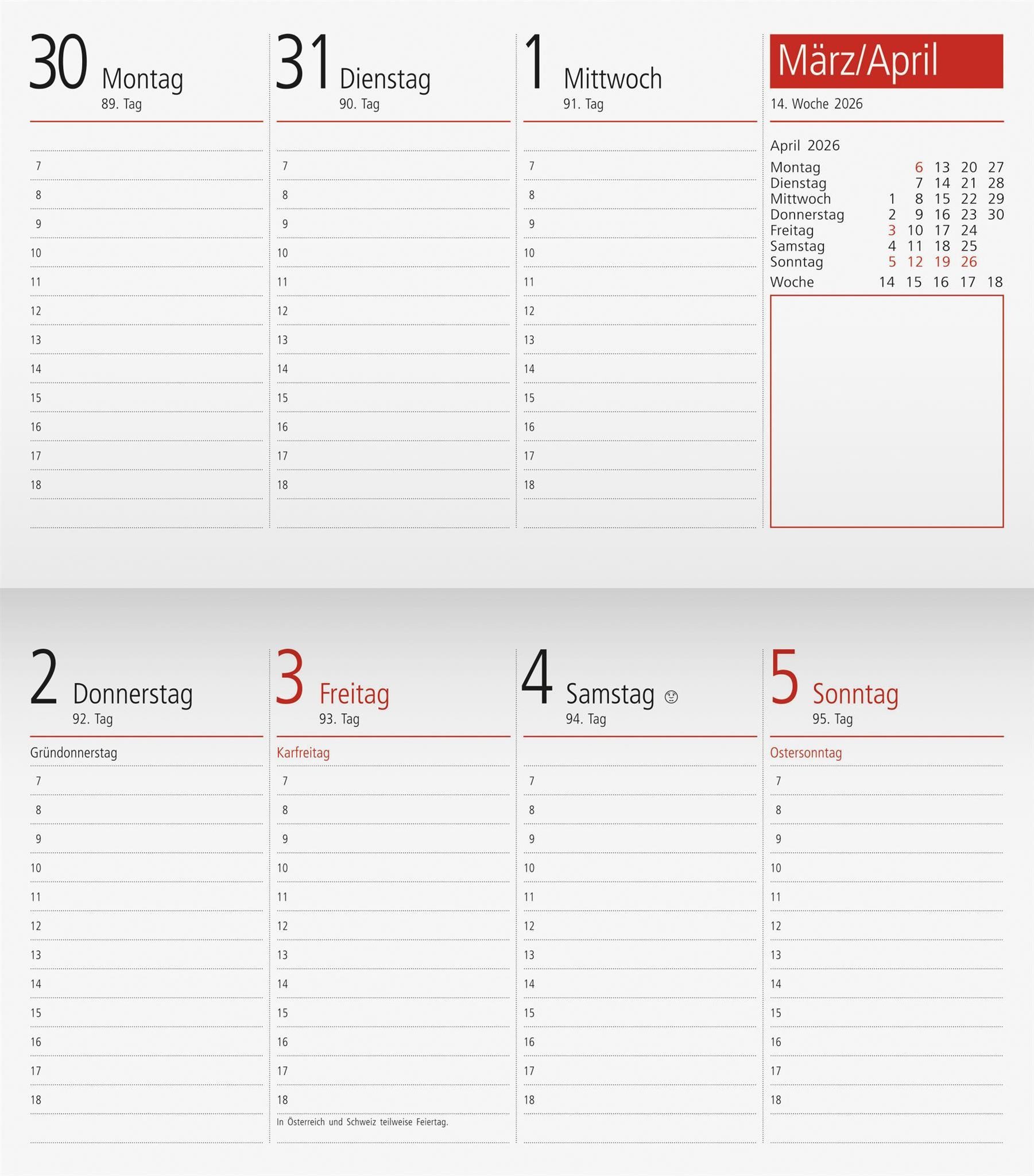 RIDO Countdown Kalender 2026 Rido Wochen-Ersatzkalendarium TM 17 153×87 mm 4003273788978